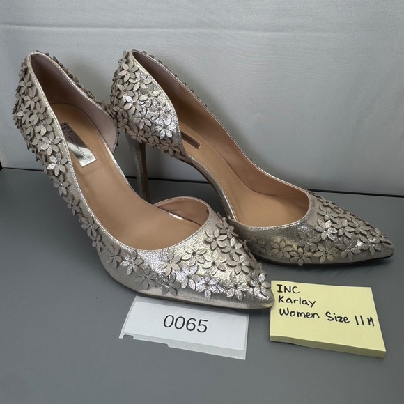INC International Concepts Shoes - INC International Concepts Karlay Women Flower Embellished DOrsay Heels Size 11M